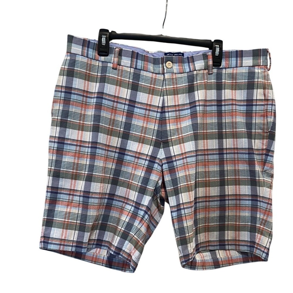 Peter Millar Crown Crafted Plaid Golf Shorts Mens‎ Size 38 Seersucker Textured